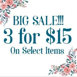 💜 3 for $15 sale 💜